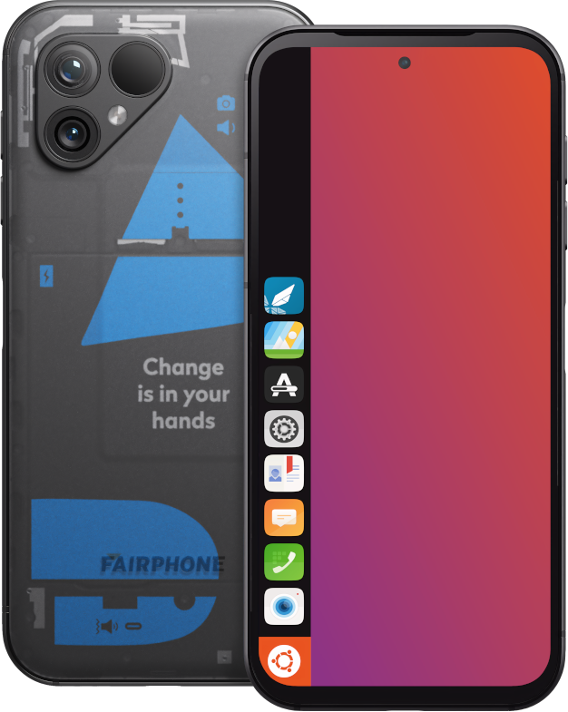 An image of a Fairphone 5 running Ubuntu Touch.