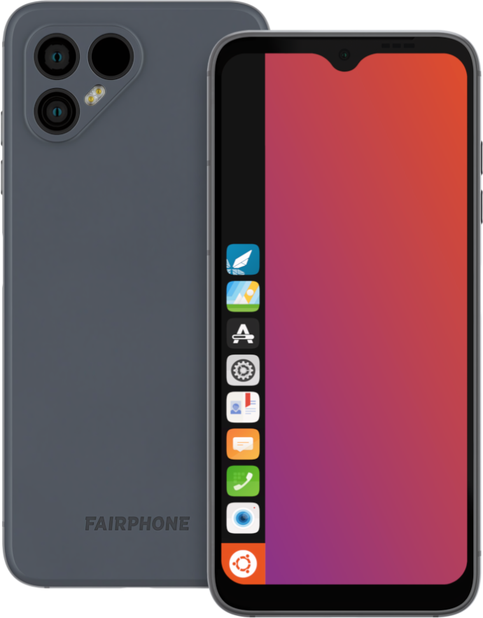 An image of a Fairphone 4 running Ubuntu Touch.